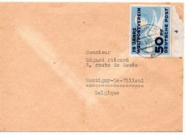 55675 - DDR - 1950 - 50Pfg. UPU EF A. Bf. BERLIN -> Belgien - Storia Postale