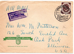 55680 - Bund - 1953 - 60Pfg. Posthorn EF A. LpBf. M. SoStpl. HAMBURG - GARTENBAUAUSSTELLUNG -> Oak Park, IL (USA) - Storia Postale