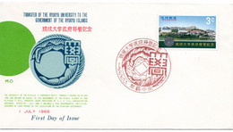 55712 - Japan / Ryukyu - 1966 - 3￠ Ryukyu-Universitaet A. FDC M.SoStpl. NAHA CHUO - Covers & Documents