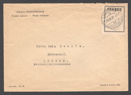 Lettre De La Poste 28 Mars 1927 Etiquette De Franchise - Vrijstelling Van Portkosten