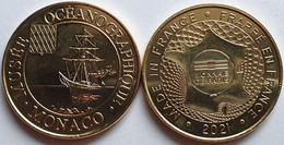 MONEDA Medalla Souvenir MONACO (Monnaie De Paris) 34mm 2021 OCÉANOGRAPHIQUE MONACO Barco - 2021