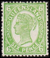 1897-1907. QUEENSLAND. SIX PENCE Victoria. Hinged. (michel 102) - JF512453 - Nuovi