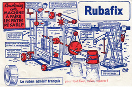 BUVARD & BLOTTER -  Ruban Adhésif RUBAFIX - Machine à Faire Des Pâtés De Sable  - Illustration Erik - Café & Thé