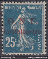 CASTELLORIZO : SEMEUSE SURCHARGE N° 31 NEUVE * GOMME AVEC CHARNIERE - Unused Stamps