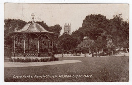 WESTON-SUPER-MARE - Grove Park & Parish Church - Bandstand - Weston-Super-Mare