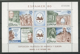 ESPAGNE 1980 Bloc  N° 27 ** Neuf MNH Superbe C 4 € Espamer Exposition ESPANA Philatélie Musiciens Bateaux Sailboat - Blocs & Hojas