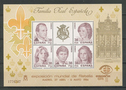 ESPAGNE 1984 Bloc  N° 33 ** Neuf MNH Superbe C 6 € Exposition ESPANA Philatélie Madrid Famille Royale Roi Juan Carlos - Blocs & Hojas