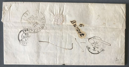 France Ardèche - TAD Toulon Sur Mer 19.1.1845 + P.P. Sur Lettre Cursive 6 Burzet Au Verso - (B1591) - 1801-1848: Précurseurs XIX