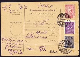 1925 Postschein Mit Türkischer Mischfrankatur Stempel Bourdour. Rückseitig Korkuteli Und Antalya - Cartas & Documentos