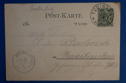 K4 WUTTENBERG BELLE CARTE 1900 TUBINGEN POUR ZWEIBRUECKEN ALLEMAGNE + AFRANCHISSEMENT PLAISANT - Enteros Postales