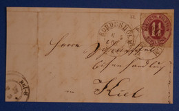 L3 SCHLESWIG BELLE LETTRE DEVANT 1866 BORDESCHOLM POUR KIEL+ AFFRANCH INTERESSANT - Schleswig-Holstein