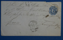 P20 WUTTENBERG BELLE LETTRE 1865 HEILBRONN POUR FRANKFURT + AFFRANCH INTERESSANT - Enteros Postales