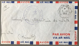 France Poste Navale - TAD NEMOURS-MARINE-ORAN 9.11.1956 Sur Enveloppe - (C1105) - Scheepspost
