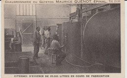 EPINAL (88) - Carte Publicitaire - Chaudronnerie Du Gayeton, Maurice QUENOT - état Correct - Epinal