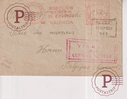 Brigadas Internacionales BI HERNU BELGICA 1937 SCC111 ALBACETE VALENCIA  Republicanos Exilio Guerra Civil Española - 1931-50 Lettres