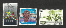 Nations Unies (Genève) N°152 à 154 Cote 4.50€ - Usados