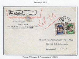 Algérie Tarifs Postaux - Lettre - Lettres & Documents