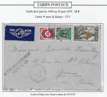 Algérie Tarifs Postaux - Lettre - Cartas & Documentos