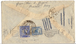 IRAQ YT N°136 ET 141 OBLITERES SUR LETTRE DE BASSORAH POUR LA FRANCE - Iraq