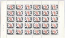 Feuille Complète X30 - Complete Sheet -  KATANGA COB 3F ** 1960 SURCHARGE KATANGA NOIRE - PLANCHE N°2 - Katanga