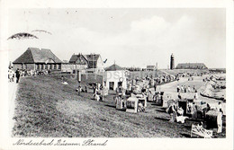 Nordseebad Busum - Strand - Beach - Old Postcard - 1954 - Germany - Used - Buesum