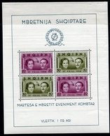 ALBANIA 1938 Royal Wedding Block  LHM / *.  Michel Block 2 - Albania