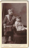 CDV. Portrait D'enfants. Epreuve Au Charbon. Photographe Bellingard. Lyon. - Oud (voor 1900)