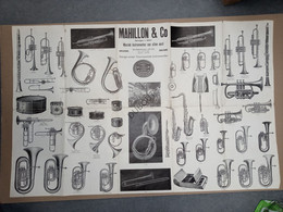 Affiche Muziekinstrumenten - Mahillon & Co, Brussel - Reclame -   (V660) - Plakate