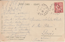 Port Saïd Carte Port Saïd Egypte Pour La France 1918 - Storia Postale