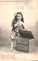 ENFANTS - Jolie Carte Fantaisie Fillette De Bonne Année 1904 "Les Surprises De La Nouvelle Année" - BERGERET - Bergeret