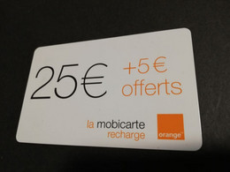 FRANCE/FRANKRIJK   ORANGE € 25- + € 5,- LA MOBICARTE /RECHARGE    PREPAID  USED    ** 6632** - Voorafbetaalde Kaarten: Gsm