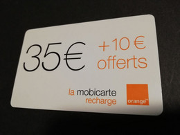 FRANCE/FRANKRIJK   ORANGE € 35- + € 10,- LA MOBICARTE /RECHARGE    PREPAID  USED    ** 6633** - Mobicartes (GSM/SIM)