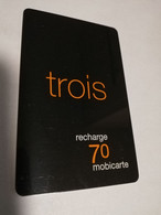 FRANCE/FRANKRIJK   ORANGE  70  FRANC / TROIS  - LA MOBICARTE /RECHARGE    PREPAID  USED    ** 6640** - Mobicartes (GSM/SIM)