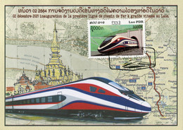 Laos - CPM - VISIT LAOS ! Inauguration De La 1ére Ligne De Chemin De Fer à Grande Vitesse Au Laos - Laos