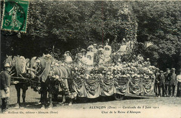 Alençon * La Cavalcade Du 5 Juin 1911 * Le Char De La Reine De La Ville , Société D'horticulture De L'orne * Carnaval - Alencon