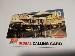 BERMUDA  $10,-  BERMUDA  TB1 GLOBAL  STREET SCENE      PREPAID CARD  Fine USED  **6656** - Bermudas