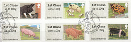 Great Britain Automatenmarken 2012 Mi 33-38 Canceled PIGS - Post & Go (distributori)