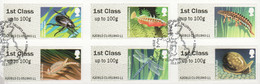 Great Britain Automatenmarken 2013 Mi 47-52 Canceled POND ANIMALS - Post & Go Stamps