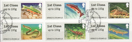 Great Britain Automatenmarken 2013 Mi 59-64 Canceled LIFE IN THE RIVER - Post & Go Stamps