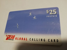 BERMUDA  $25,-  BERMUDA  TB1 GLOBAL  BIRD  SEAGULS       PREPAID CARD  Fine USED  **6659** - Bermudas