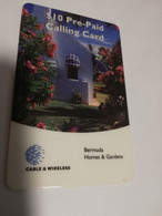 BERMUDA  $10,-   BERMUDA   HOMES & GARDENS   C&W    PREPAID CARD  Fine USED  **6666** - Bermude