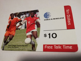 BERMUDA  $10,-   BERMUDA   SOCCER/FUTBOL    C&W    PREPAID CARD  Fine USED  **6667** - Bermudes