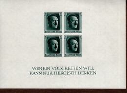 Deutsches Reich Block 8 Briefmarkenausstellung Hitlet * MLH Marken MNH ** Neuf - Blokken