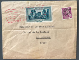 France Préo N°78 Sur Enveloppe + Vignette CAMBODGE ANGKOR-THOM - (C1841) - 1921-1960: Modern Tijdperk