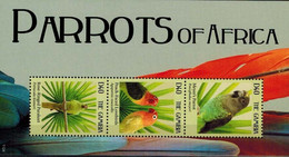 MDB-BK20-083-2 MINT ¤ GAMBIA 2011 3w In Sheet ¤ PARROTS BIRDS OF THE AFRICA OISEAUX BIRDS PAJAROS VOGELS VÖGEL - Pappagalli & Tropicali