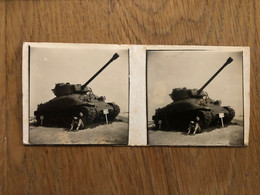Char D'assaut Blindé Tank * Matériel Militaire * Photo Stéréo Ancienne * Militaria - Equipment