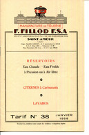 39.JURA.SAINT AMOUR.CATALOGUE MANUFACTURE DE TÔLERIE.F.FILLOD. - Non Classés