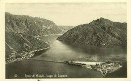 Lugano Ticino 1934 " Lago Con Ponte Di Melide " Ausland-Bedarf Mit 10Rp Tell > Stuttgart - Melide