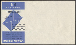 Imperial Airways FIRST SERVICE - TRANSATLANTIC UNUSED COVER 1939 - Stationery
