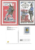 2 CARTES PRE-TIMBREES  JOURNEE DU TIMBRE 1962 & 1970 - Other & Unclassified